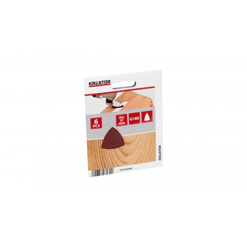 KRT280008 Papel de lija triangular 50x37mm g180 - 6 uds.