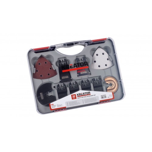 KRT990050 Juego accesorios multiherramientas 3x hoja de sierra 12x papel de lija