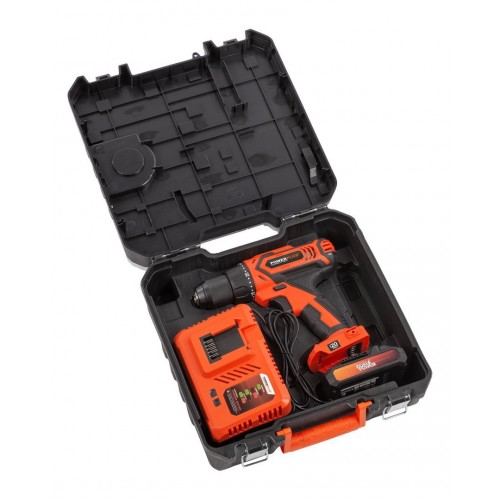 POWDP15301 Taladro atornillador 20V - incl. 2 baterías 20V 2.0Ah y cargador - 78 acc.