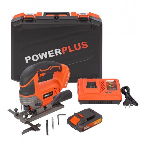 POWDP25310 Sierra de vaivén 20V - incl. batería 20V 2.0Ah y cargador- 2 acc.