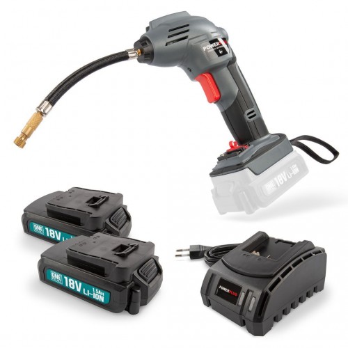 POWEBACS2 Bomba de aire 18V- incl. 2 baterías 18V 1.5Ah y cargador - 3 acc.