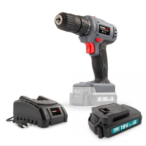 POWEBCDS1 Taladro atornillador 18V - incl. batería 18V 1.5Ah y cargador