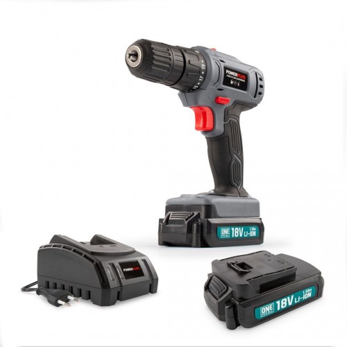 POWEBCDS2 Taladro atornillador 18V - incl. 2 baterías 18V 1.5Ah y cargador