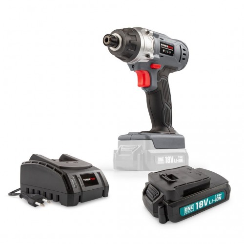 POWEBISS1 Atornillador de impacto 18V - incl. batería 18V 1.5Ah y cargador