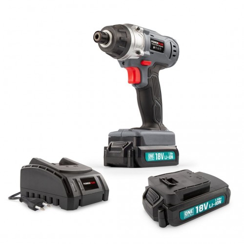 POWEBISS2 Atornillador de impacto 18V - incl. 2 baterías 18V 1.5Ah y cargador