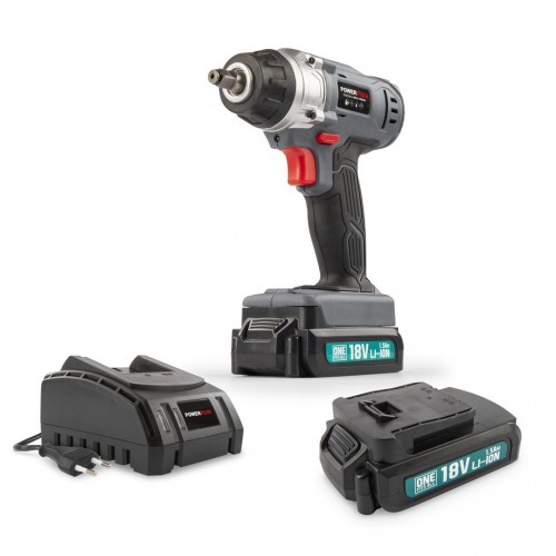 POWEBIWS2 Llave de impacto 18V 160Nm- incl. 2 baterías 18V 1.5Ah y cargador