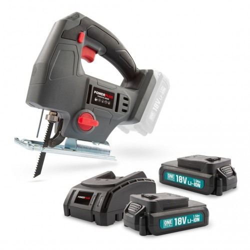 POWEBJSS2 Sierra de calar 18V - incl. 2 baterías 18V 1.5Ah y cargador - 1 acc.