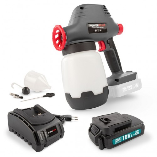 POWEBPSS1 Pistola de pintura 18V 1000ml - incl. batería 18V 1.5Ah y cargador