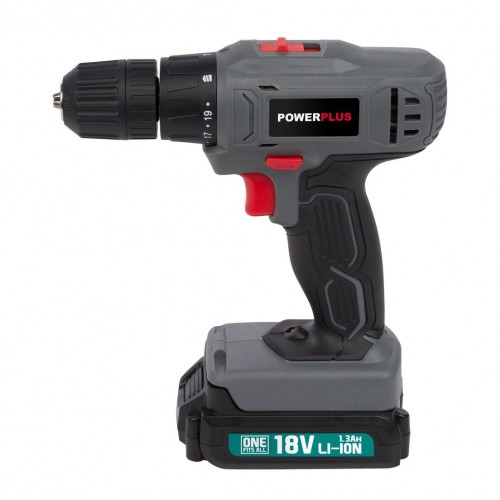 POWESET1 Set taladro/atornillador 18v li-ion 2batt + 153 ac