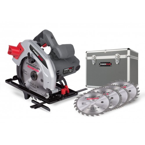 POWESET4 Set sierra circular 1200w 185mm + 4 accesorios