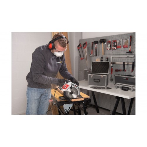 POWESET4 Set sierra circular 1200w 185mm + 4 accesorios