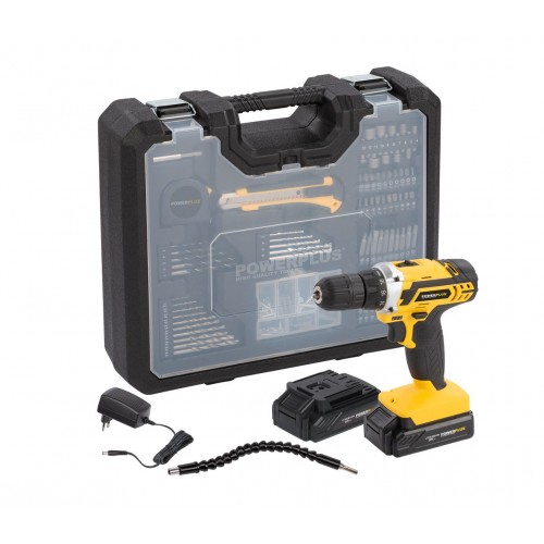 POWX00830 Taladro atornillador 20V - incl. 2 baterías 20V 1,3Ah y cargador - 134 acc.