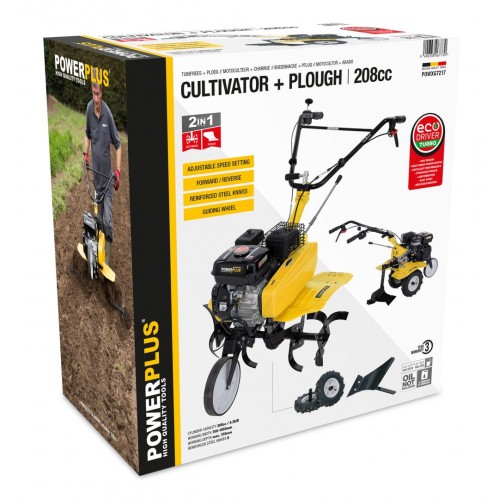 POWXG7217 Motocultor 208cc + arado