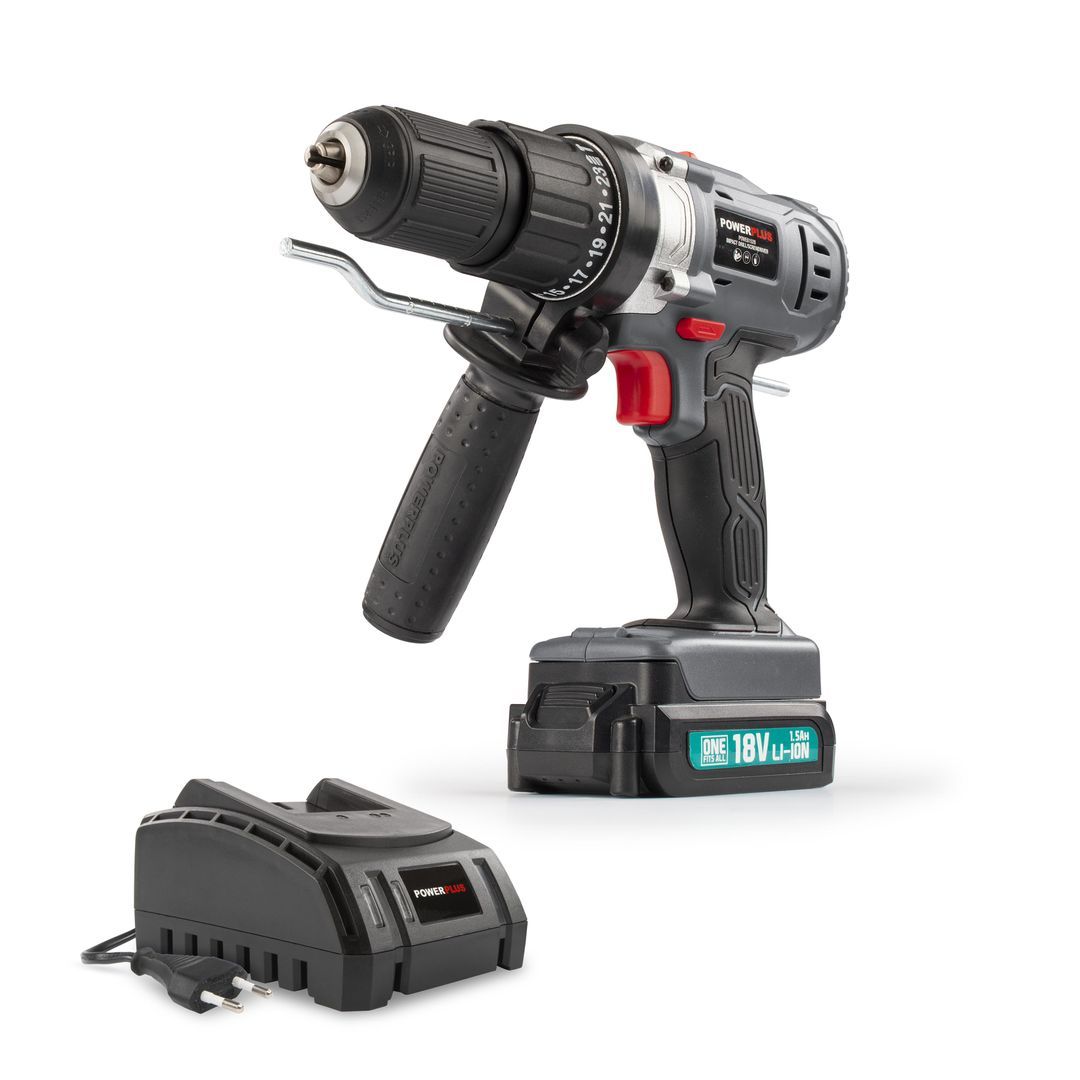 POWEBCIDS1 Destornillador - taladradora de impacto 18V 50Nm - incl. batería 18V 1.5Ah y cargador