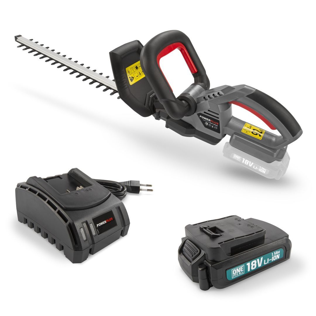 POWEBHTS1 Cortasetos 18V 480mm - incl. batería 18V 1.5Ah y cargador
