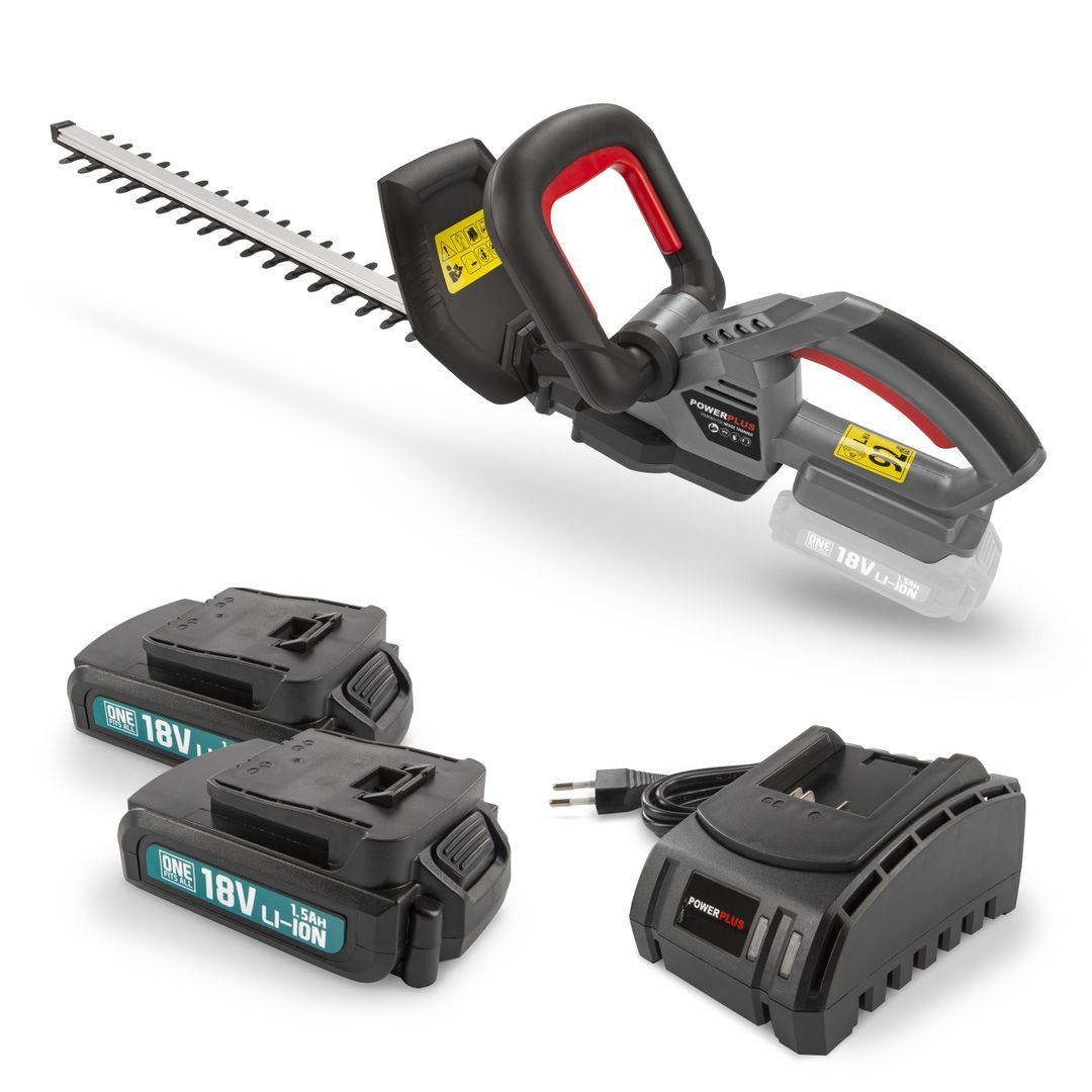 POWEBHTS2 Cortasetos 18V 480mm - incl. 2 baterías 18V 1.5Ah y cargador