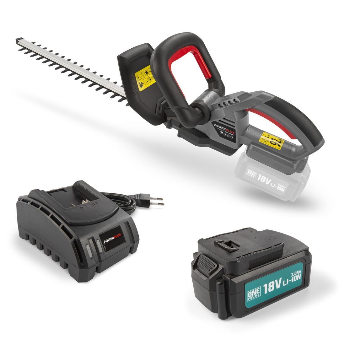 POWEBHTS3 Cortasetos 18V 480mm - incl. batería 18V 3.0Ah y cargador