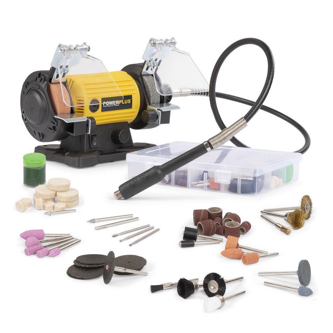 POWX1280 Esmeriladora de banco con eje flecible 120W