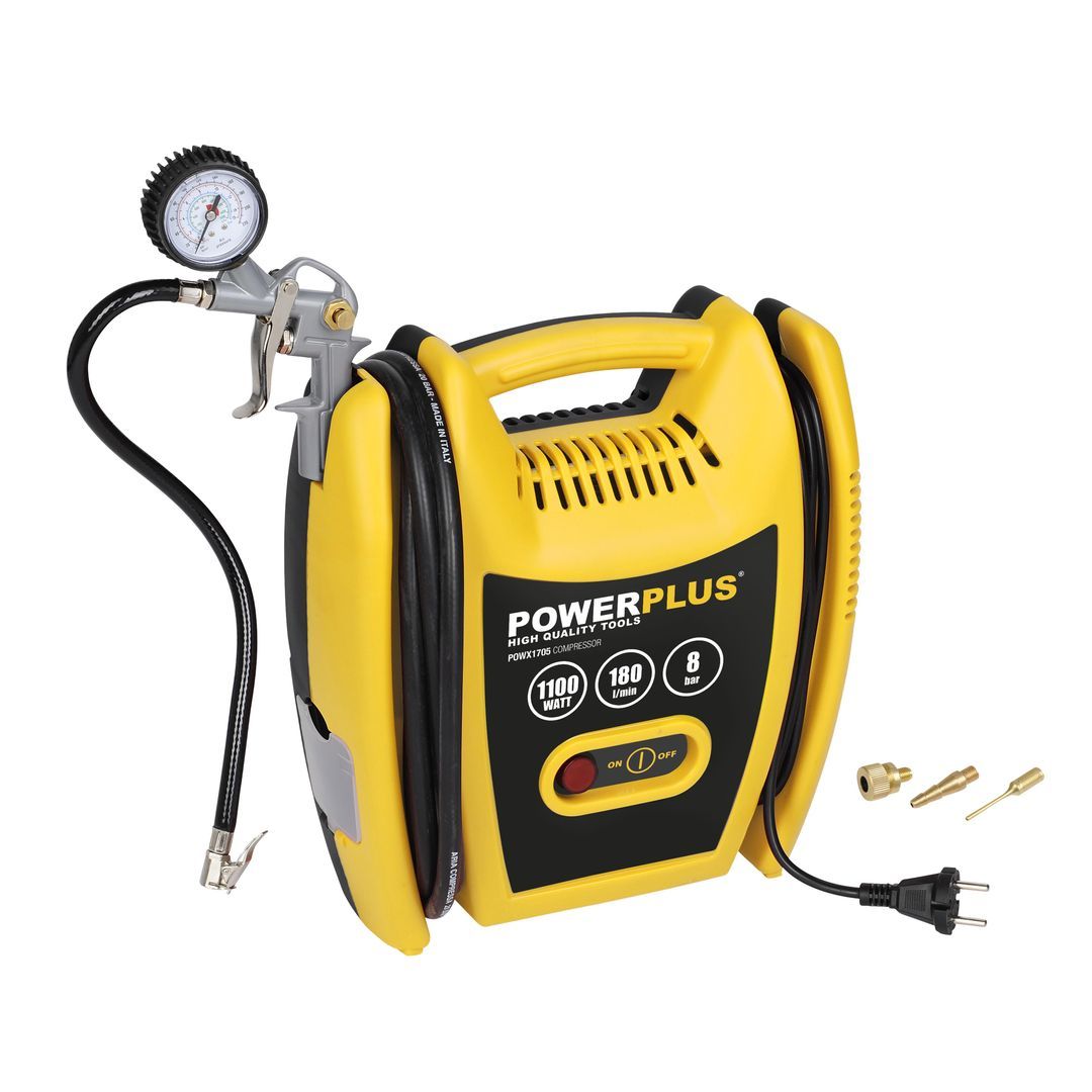 POWX1705 Compresor oil free 1100W - 3 acc.