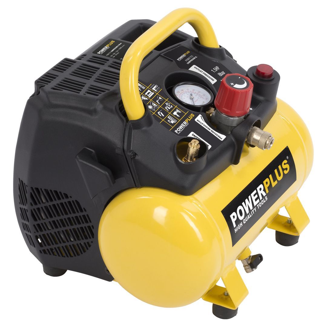 POWX1721 Compresor 1100W - 6l sin aceite1,5hp