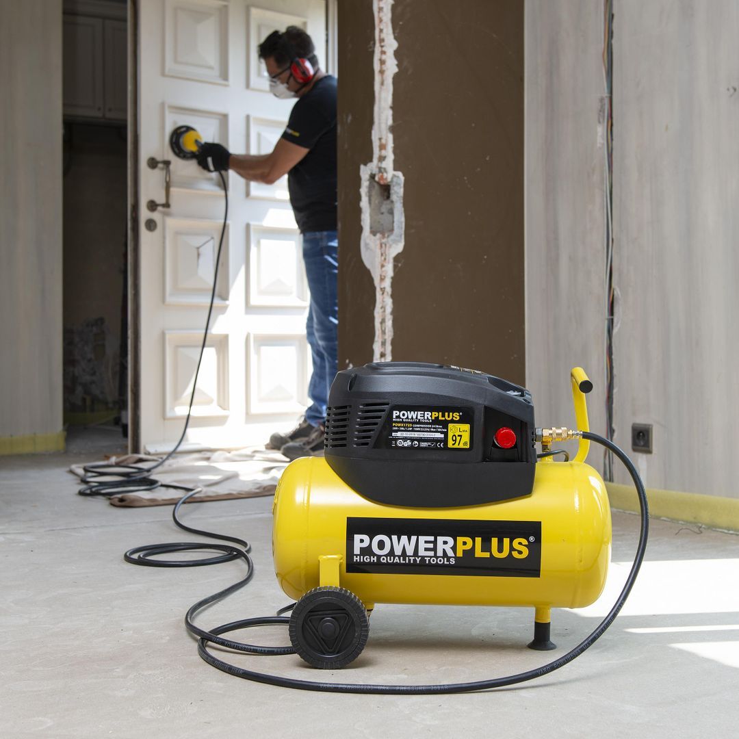 POWX1725 Compresor 1100W 24L sin aceite