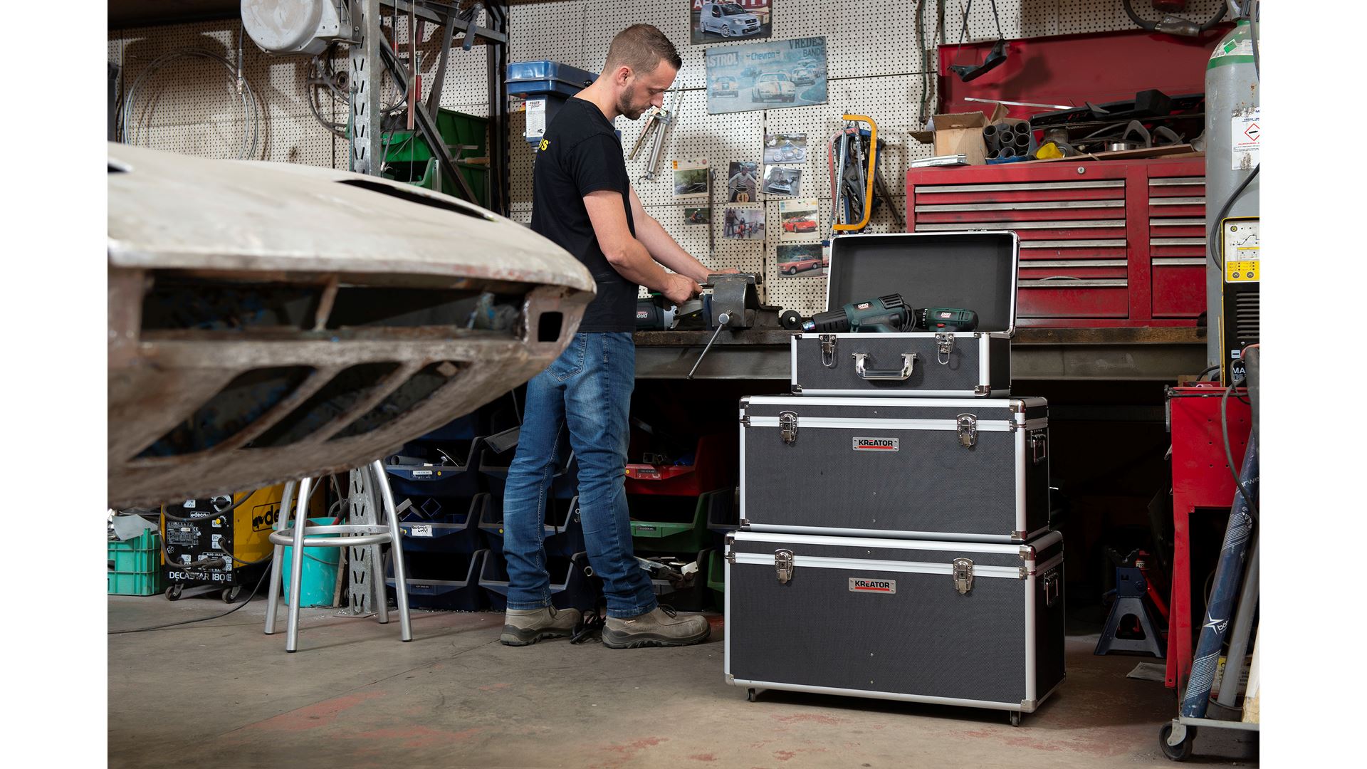 KRT640501B Juego maletas aluminio 3-in-1 negro