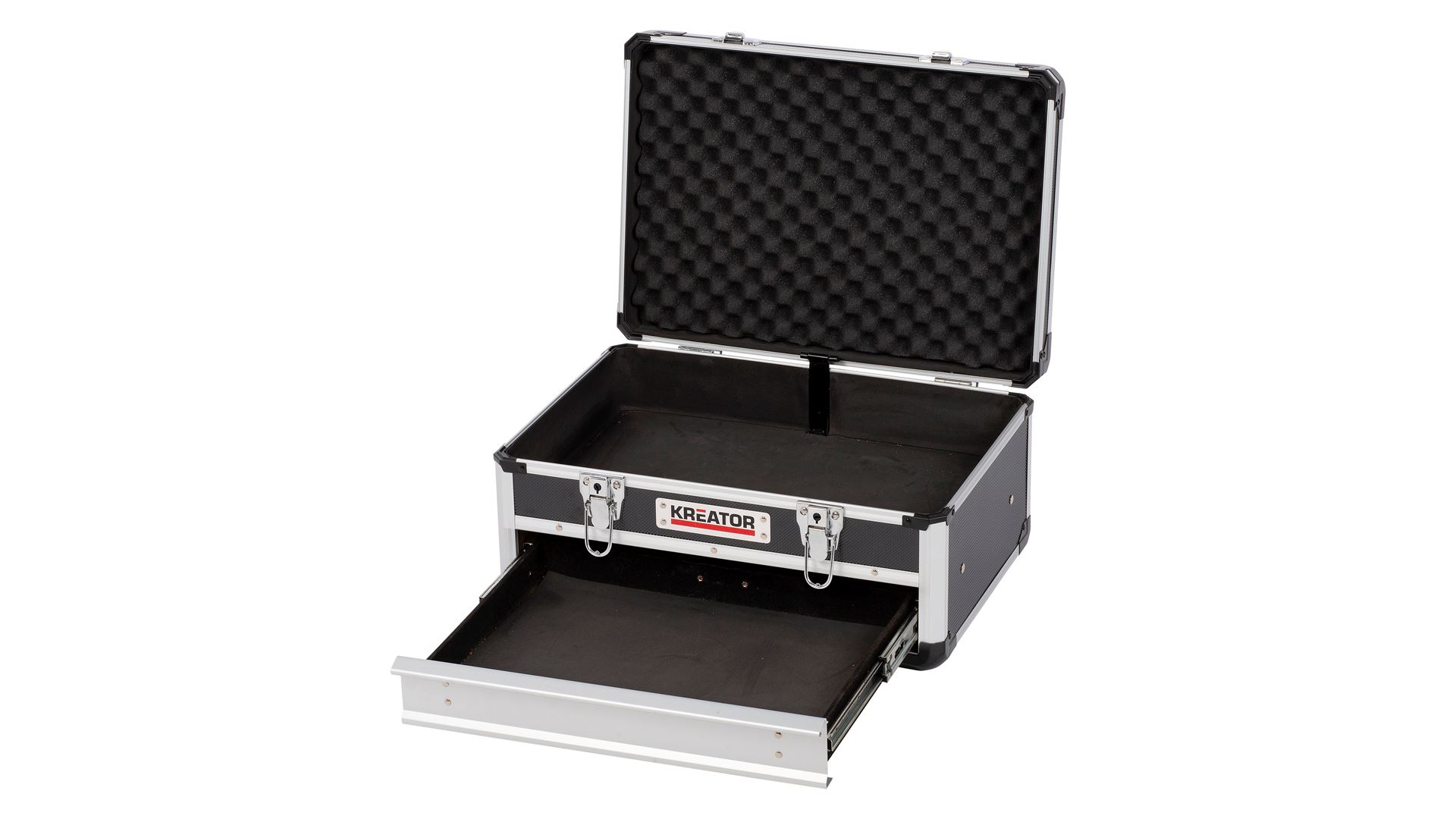 KRT640601B Maleta de aluminio con cajón 430x205x300mm 1 cajón