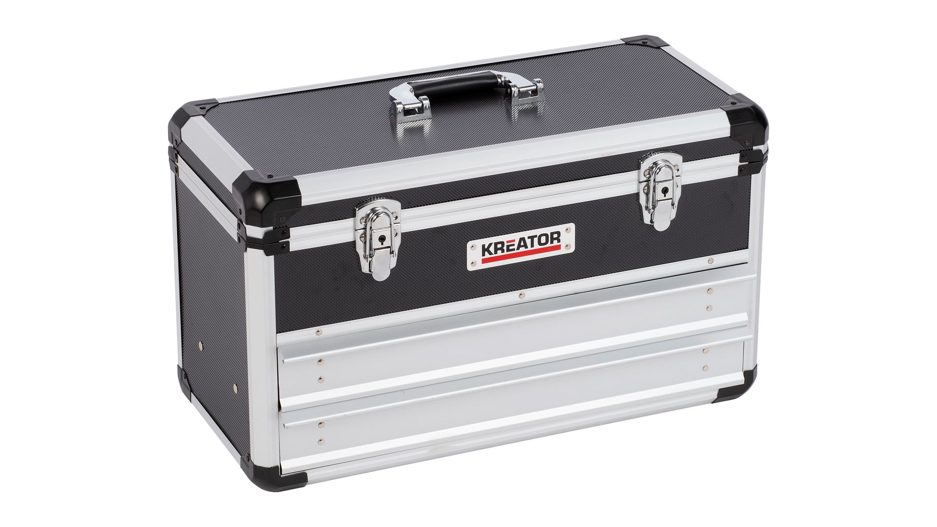 KRT640602B Maleta de aluminio con cajón 523x305x240mm 2 cajones