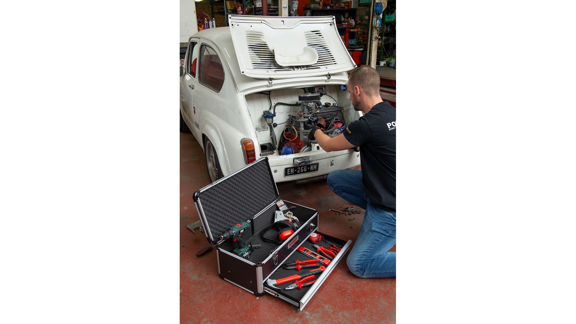 KRT640603B Maleta de aluminio con cajón 620x255x300m 1 cajón