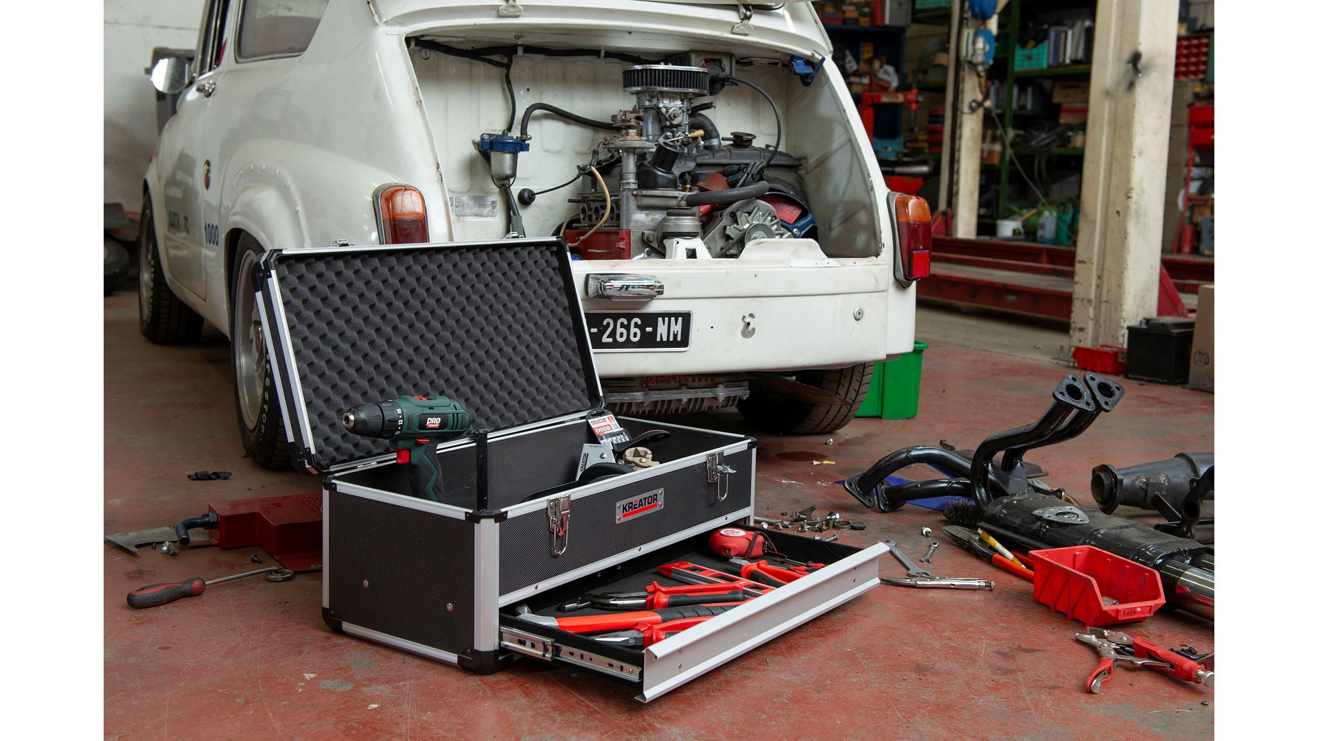 KRT640603B Maleta de aluminio con cajón 620x255x300m 1 cajón