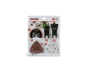 KRT990045 Juego accesorios multiherramientas 3x hoja de sierra 20x papel de lija