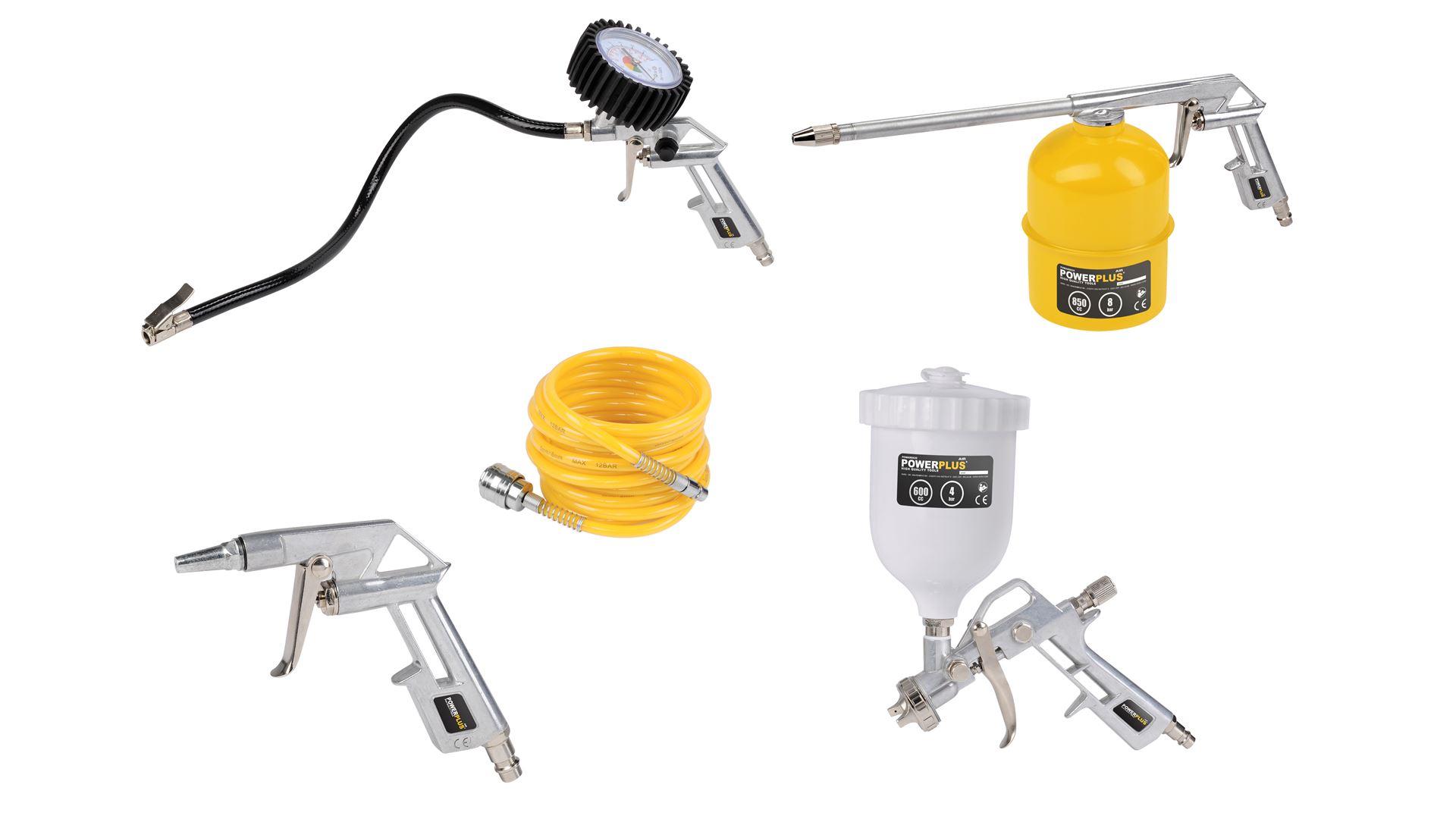 POWAIR0020 Kit herramientas neumáticas 5pcs