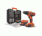 POWDP15301 Taladro atornillador 20V - incl. 2 baterías 20V 2.0Ah y cargador - 78 acc.