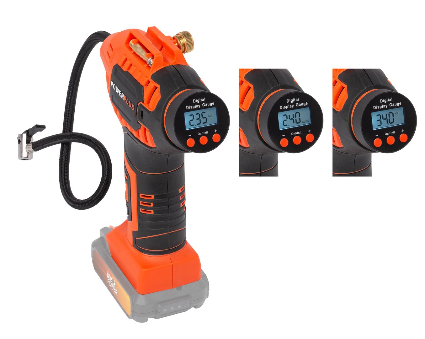 POWDP7020 Bomba de aire 20V  - excl. batería y cargador - 3 acc.