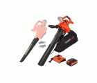 POWDPGSET35 Aspirador/soplador de hojas sin cepillos 40V - incl. batería 2x20V 2.5Ah y cargador - guantes