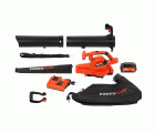 POWDPGSET35 Aspirador/soplador de hojas sin cepillos 40V - incl. batería 2x20V 2.5Ah y cargador - guantes