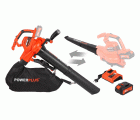 POWDPGSET35 Aspirador/soplador de hojas sin cepillos 40V - incl. batería 2x20V 2.5Ah y cargador - guantes