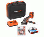 POWDPSET30 Amoladora angular 20V Ø 115mm - incl. batería 2x20V 5.0/2.5Ah y cargador - 2 acc.