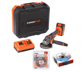 POWDPSET30 Amoladora angular 20V Ø 115mm - incl. batería 2x20V 5.0/2.5Ah y cargador - 2 acc.