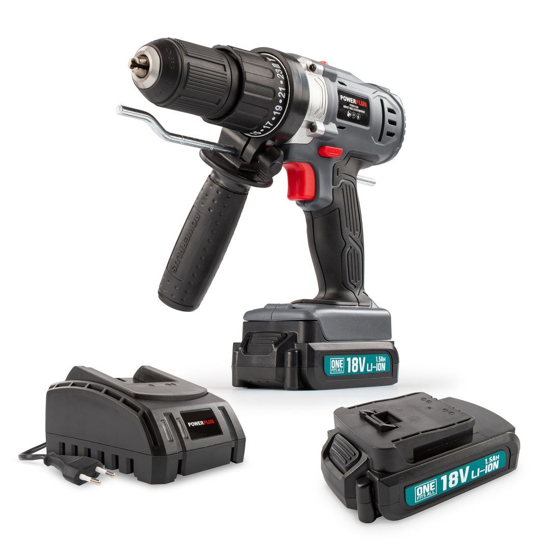 POWEBCIDS2 Destornillador - taladradora de impacto 18V 50Nm - incl. 2 baterías 18V 1.5Ah y cargador