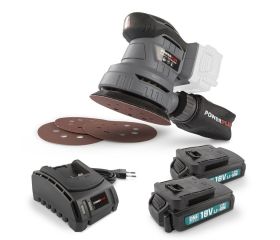 POWEBESS2 Lijadora excéntrica 18V Ø 125mm - incl. 2 baterías 18V 1.5Ah y cargador - 1 acc.