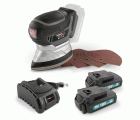 POWEBMSS2 Lijadora de mano 18V - incl. 2 baterías 18V 1.5Ah y cargador - 6 acc.