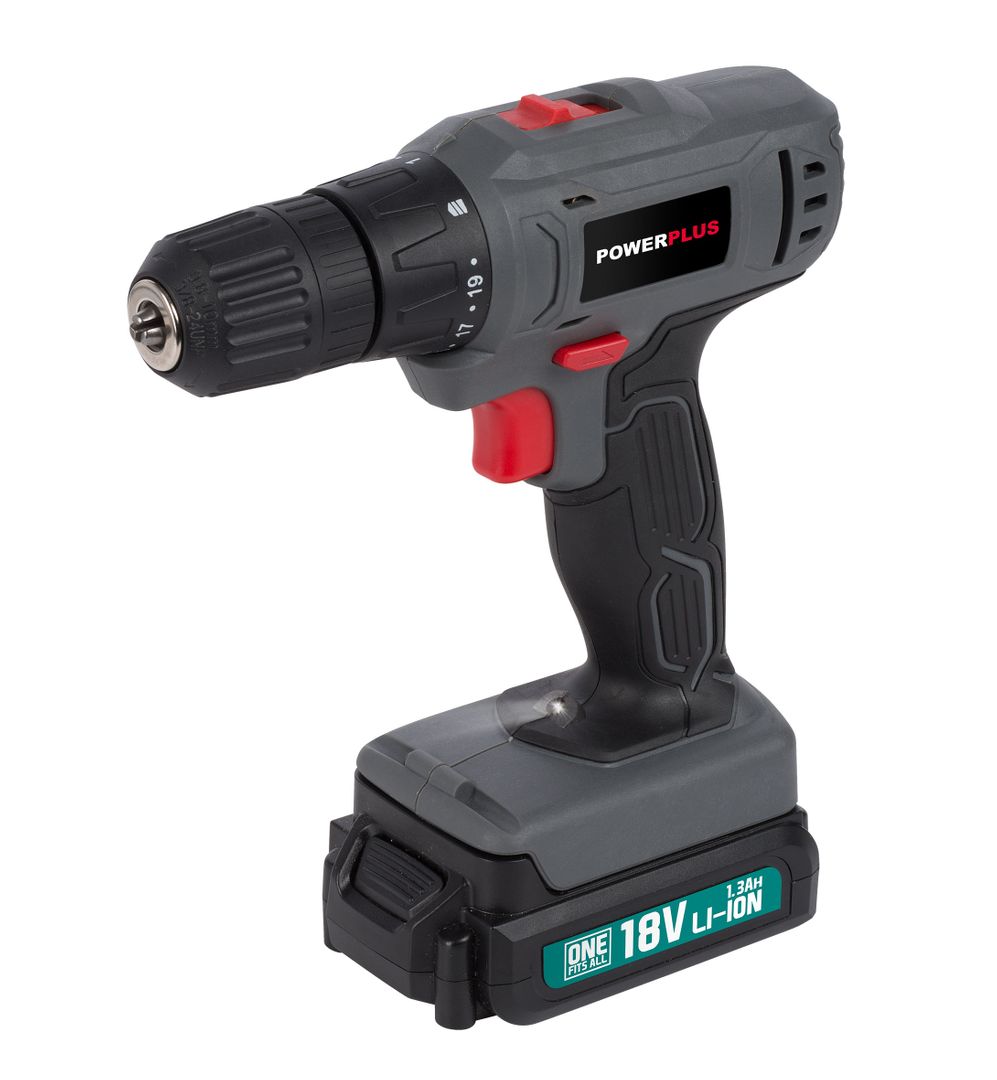 POWESET1 Set taladro/atornillador 18v li-ion 2batt + 153 ac