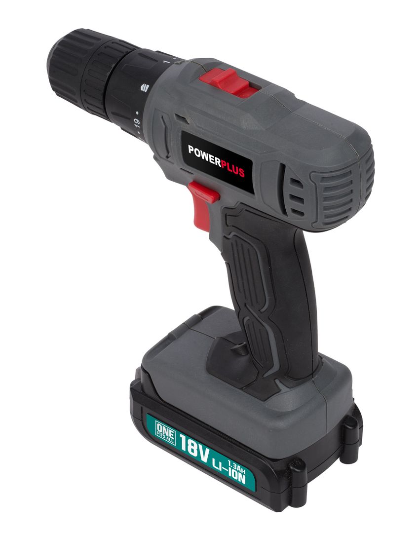 POWESET1 Set taladro/atornillador 18v li-ion 2batt + 153 ac