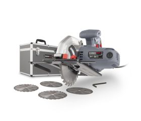 POWESET4 Set sierra circular 1200w 185mm + 4 accesorios