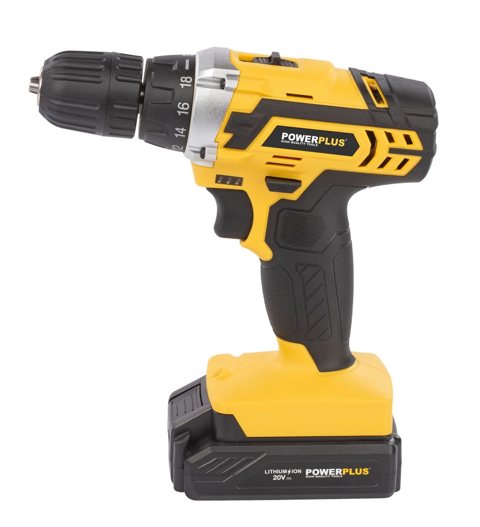 POWX00501 Taladro atornillador 20V - incl. 3 baterías 20V 1.3Ah y cargador - 13 acc.