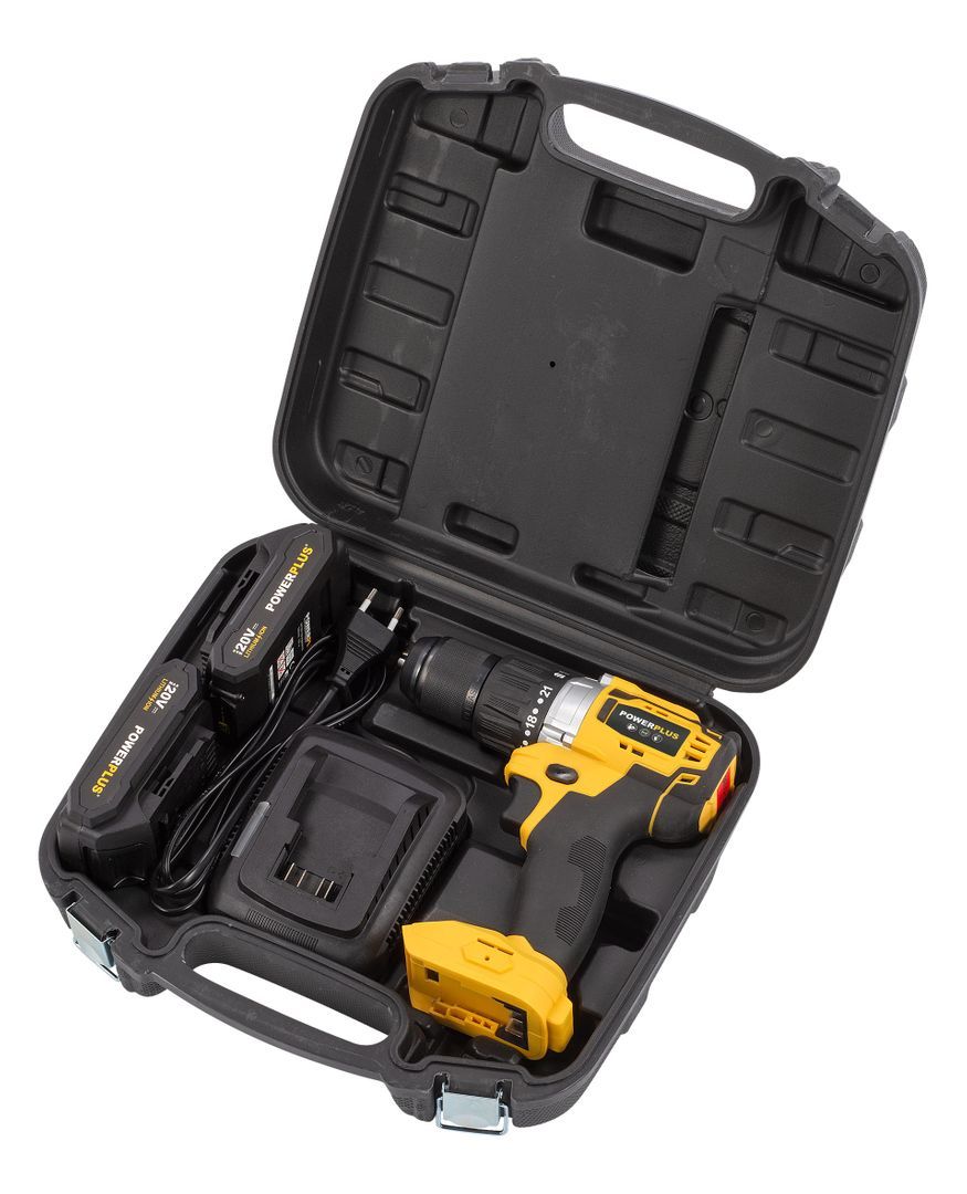 POWX00512 Destornillador - taladradora de impacto sin cepillos 20V 60Nm  - incl. 2 baterías 20V 2.0Ah y cargador