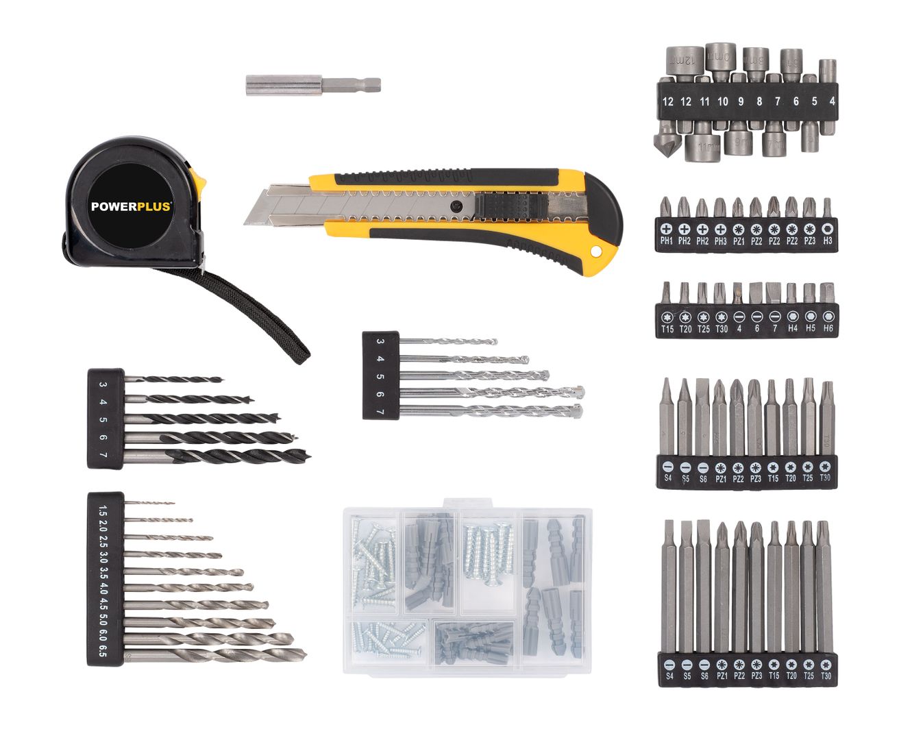 POWX00830 Taladro atornillador 20V - incl. 2 baterías 20V 1,3Ah y cargador - 134 acc.
