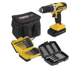 POWX00840 Destornillador - taladradora de impacto 20V 40Nm -incl. 2 baterías 20V 2.0Ah y cargador - 53 acc.