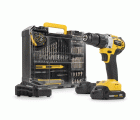 POWX00850 Destornillador - taladradora de impacto sin cepillos 20V 60Nm - incl. 2 baterías 20V 2.0Ah y cargador - 78 acc.